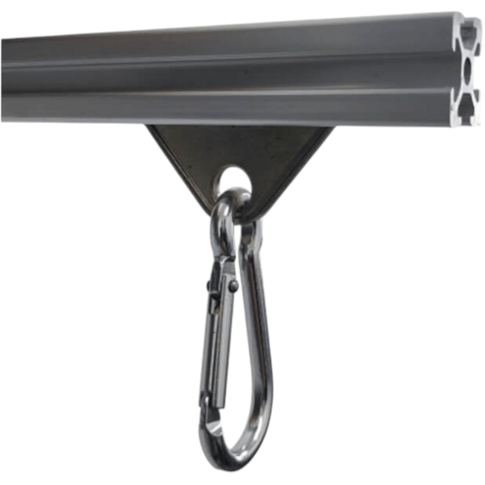 Base suspensión deslizante y mosquetón para perfil 30 / 40 mm