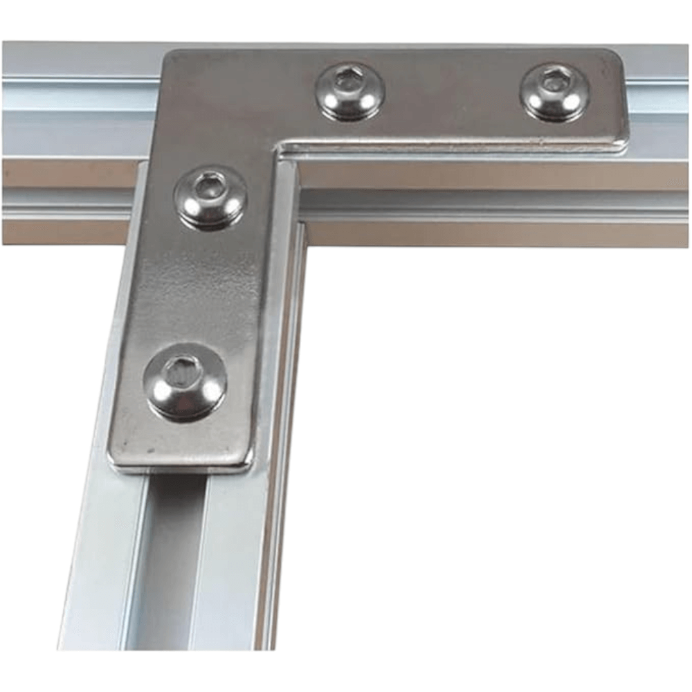 Placa soporte tipo L para perfil 20 mm mate (pack 2 und)