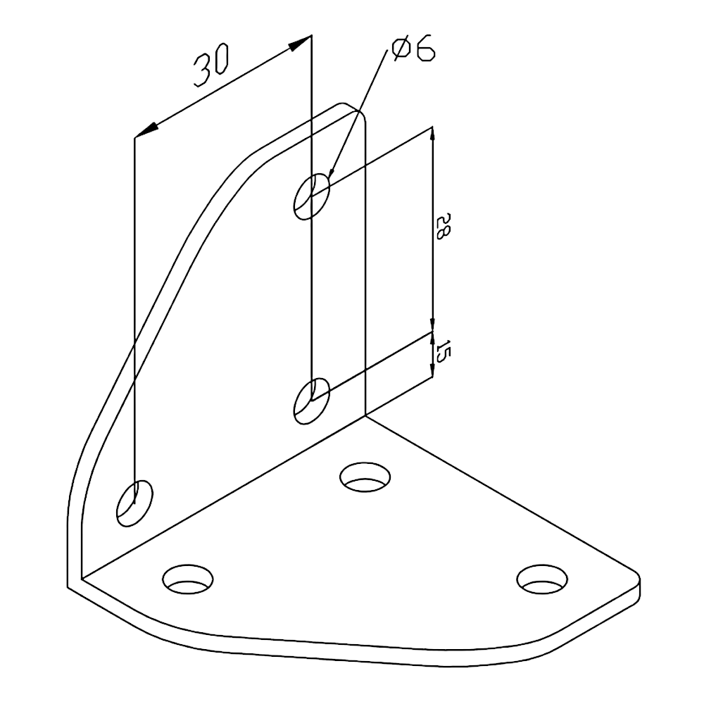 Placa metálica Unión perpendicular de esquina 30x30 (Pack 2 und)