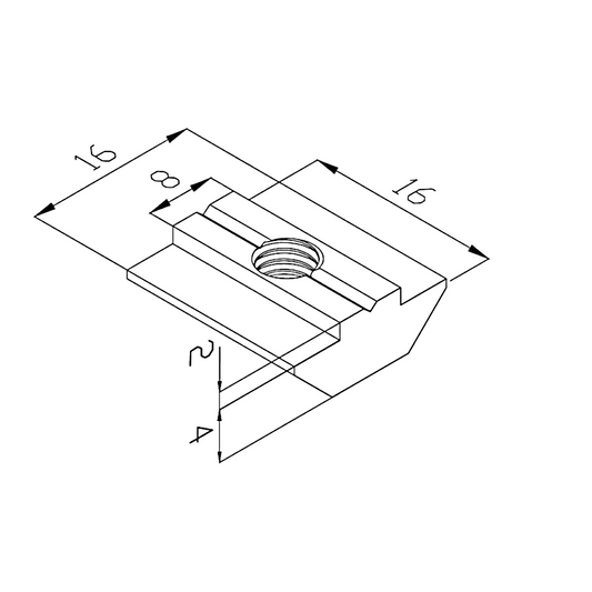 Tuerca corrediza M6 Tslot 30 mm (pack 25 unds)