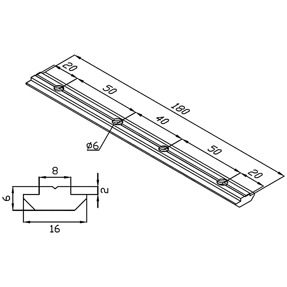 Plano técnico de Unión recta perfiles estructurales 30x30 (Pack 2 und) (PC00111) para maquinaria CNC y automatización industrial