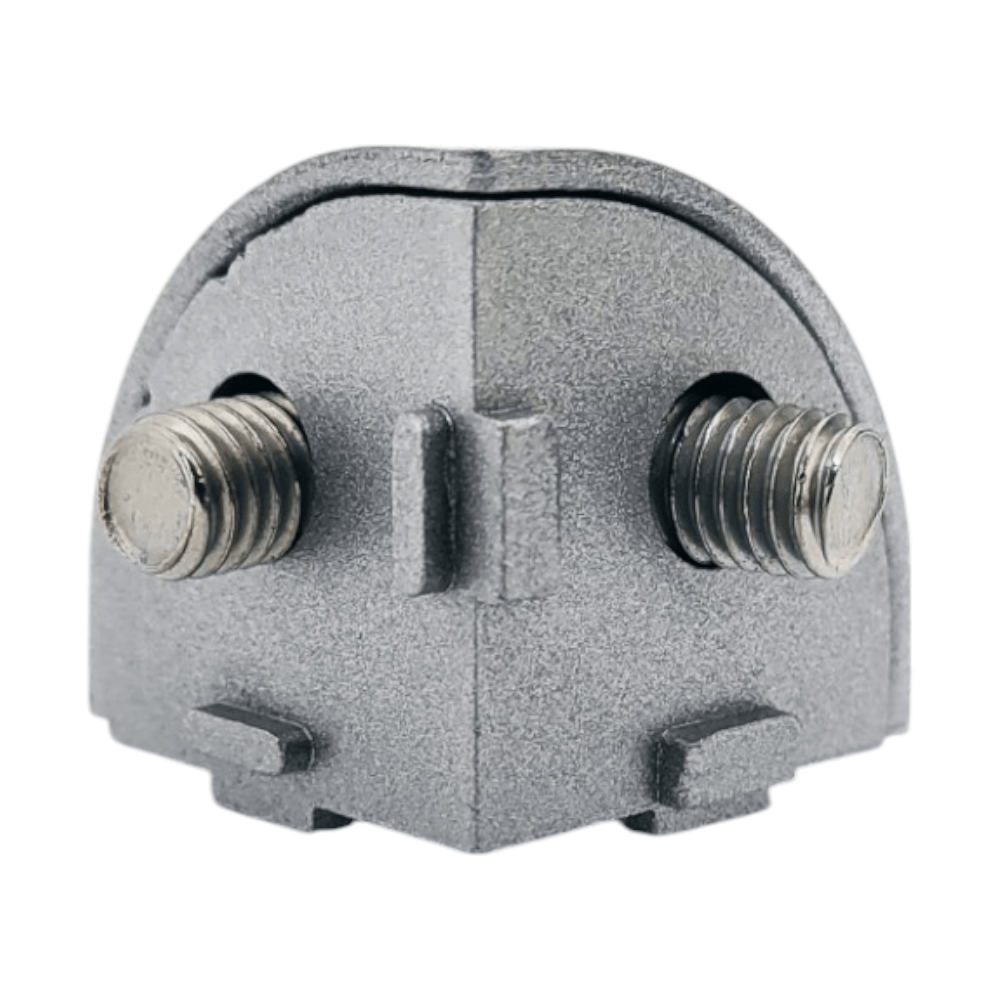 Unión semi esférica triple para perfil tslot 30x30 mm