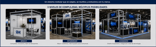 stand modular con perfiles tslot para ferias y exposiciones.