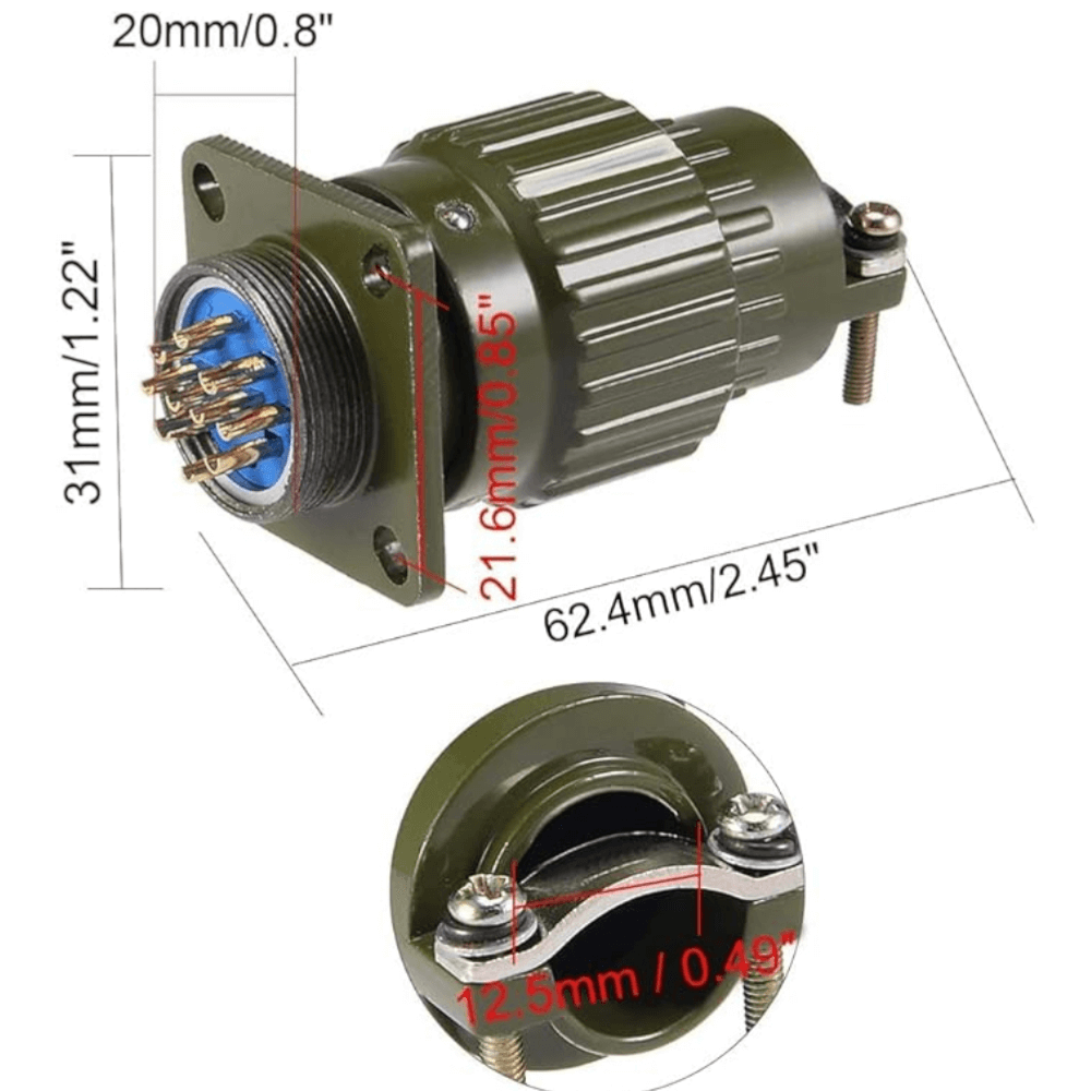 Conector p/panel macho 10 pines YD32-10