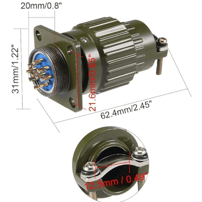 Conector p/panel macho 10 pines YD32-10