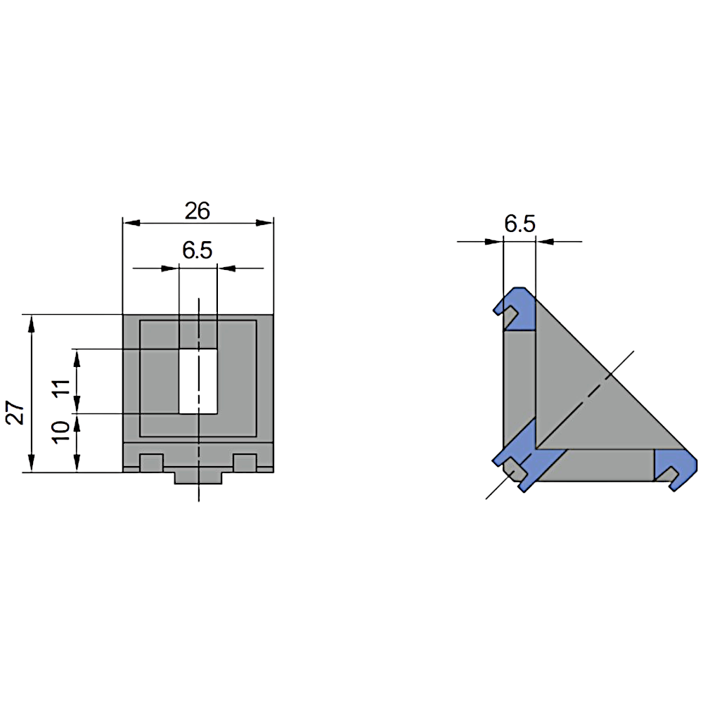 Soporte Ángulo 90° Perfil Tslot 3030 Peq (Pack 4 und)