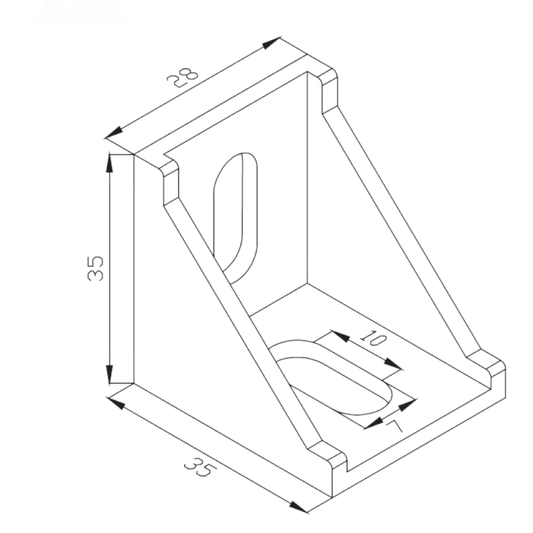Soporte ángulo 90° Para perfil TSlot 30x30 (Pack 4 unds)