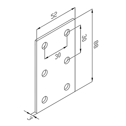 Placa Unión Rectangular Para Perfil Tslot 30x60 (pack 2 und)