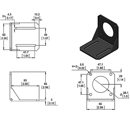 Base Soporte Metalico Motor Nema 23