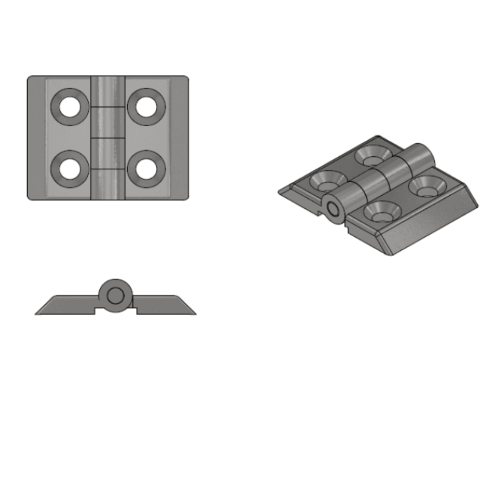 Bisagra Aluminio Perfil Tslot 40x40 mm (pack 2 und)