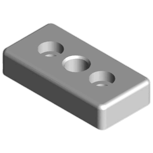 Base para pata M12 para perfil 40x80 mm