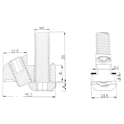 Conector de hilo central perfil Tslot 40 mm