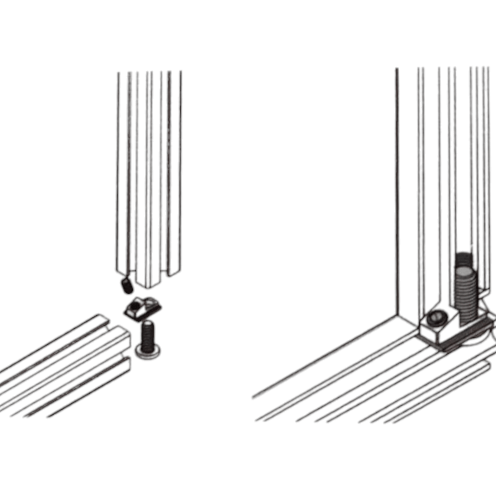 Conector de hilo central perfil Tslot 40 mm