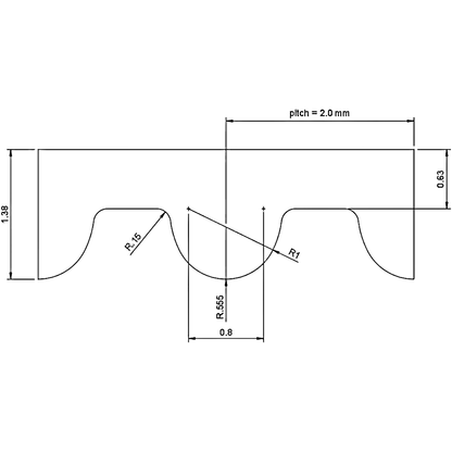 Correa Dentada GT2-6 mm, 5Mts