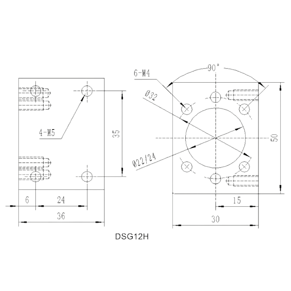 DSG12 Carcasa para tuerca de husillo SFU