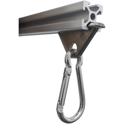 Base suspensión deslizante y mosquetón para perfil 30 / 40 mm