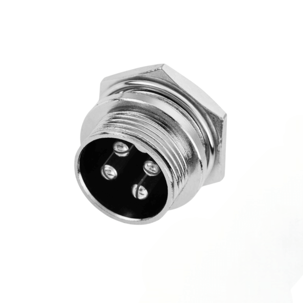 Conector para panel Macho 4 Pines Gx16-4B