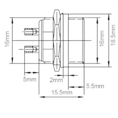 Conector para panel Macho GX16-6B de 6 pines