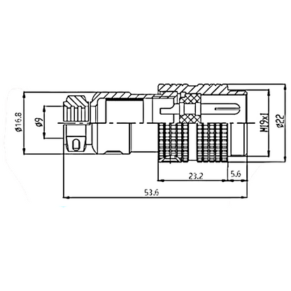 Conector para cable Macho GX20-8K de 8pines