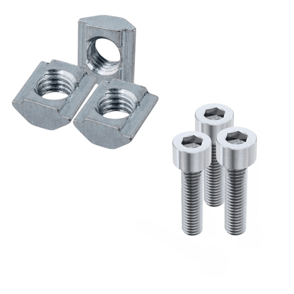 Tuerca corrediza M4 + Pernos Perfil Tslot 20x20 (100 pares)