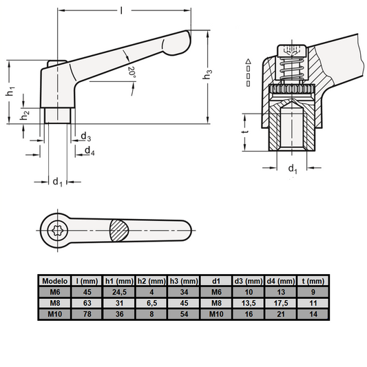 Manilla Sujeción Hembra M8