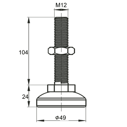 Pata ajustable M12 (Pack 4 und)