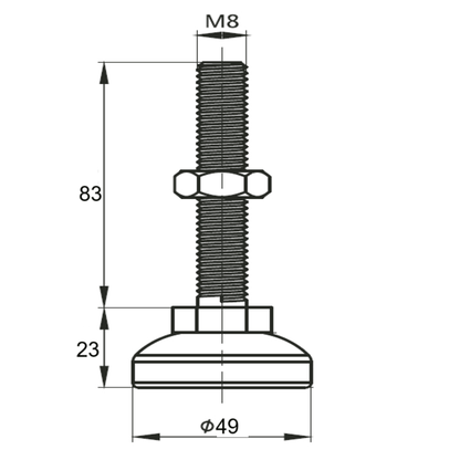 Pata ajustable M8 (Pack 4 und)