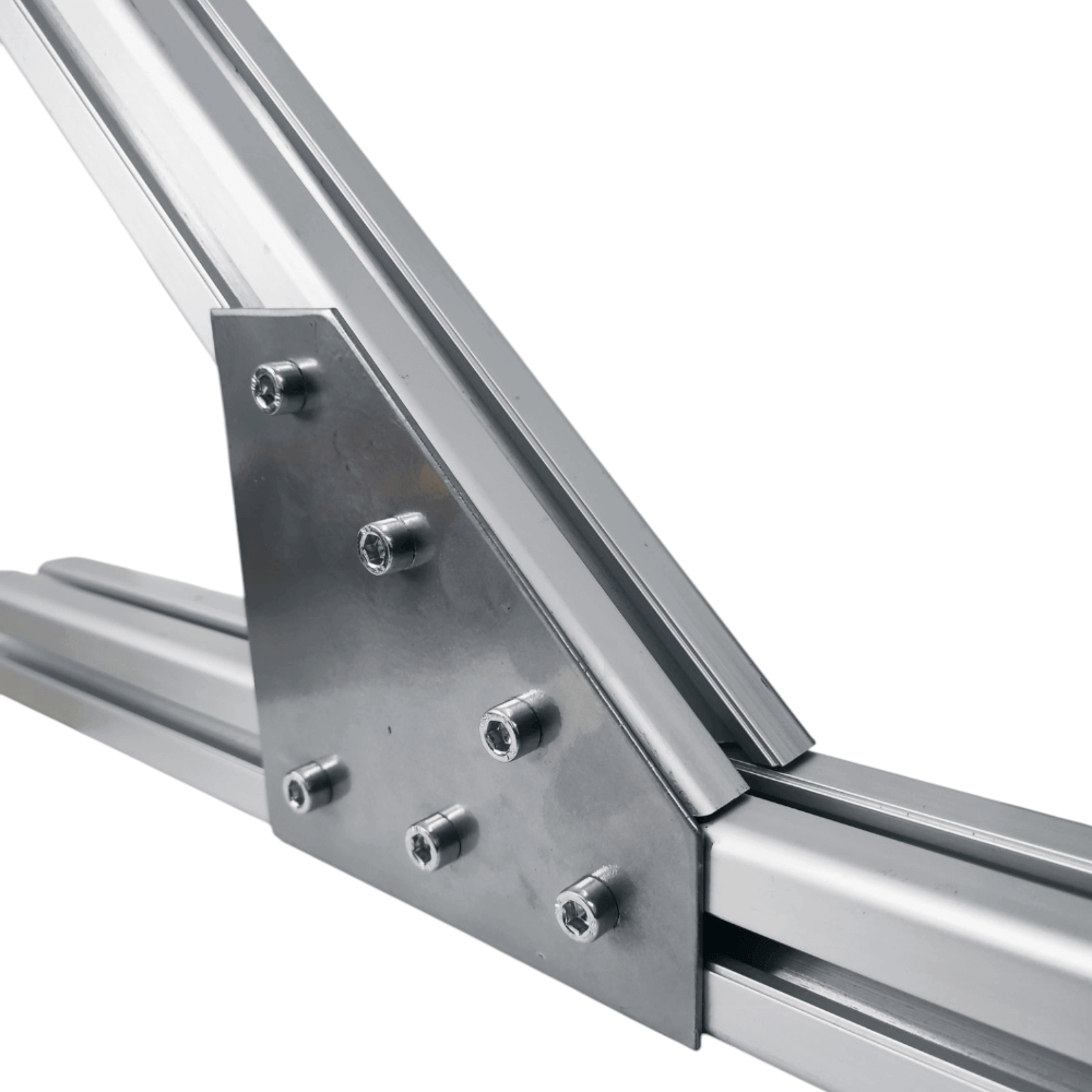 Placa escuadra 45° ángulo perfil estructural 30 mate (pack 2 und)