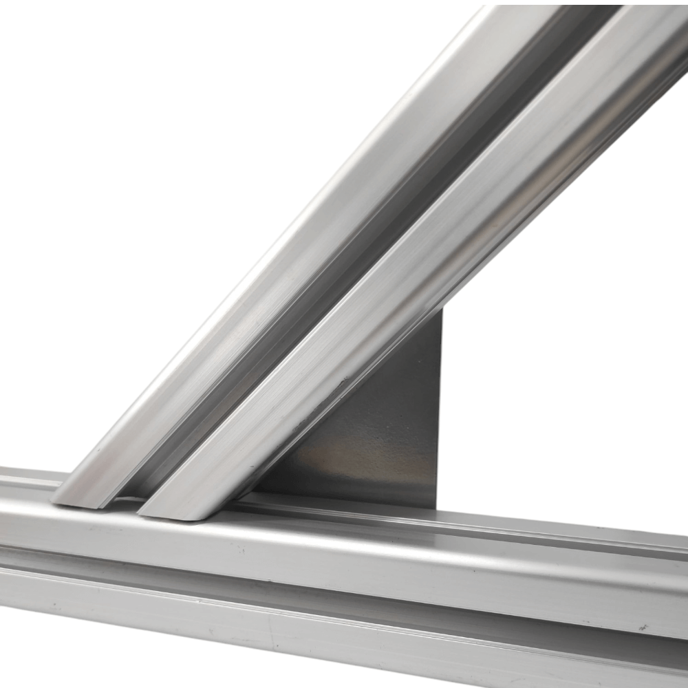 Placa escuadra 45° ángulo perfil estructural 30 mate (pack 2 und)