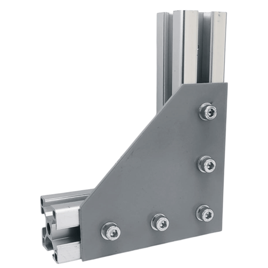 Placa escuadra 90° ángulo perfil estructural 45 mm mate (pack 2 und)