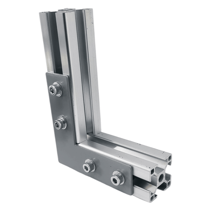 Placa soporte tipo L para perfil 40 mm mate (pack 2 und)