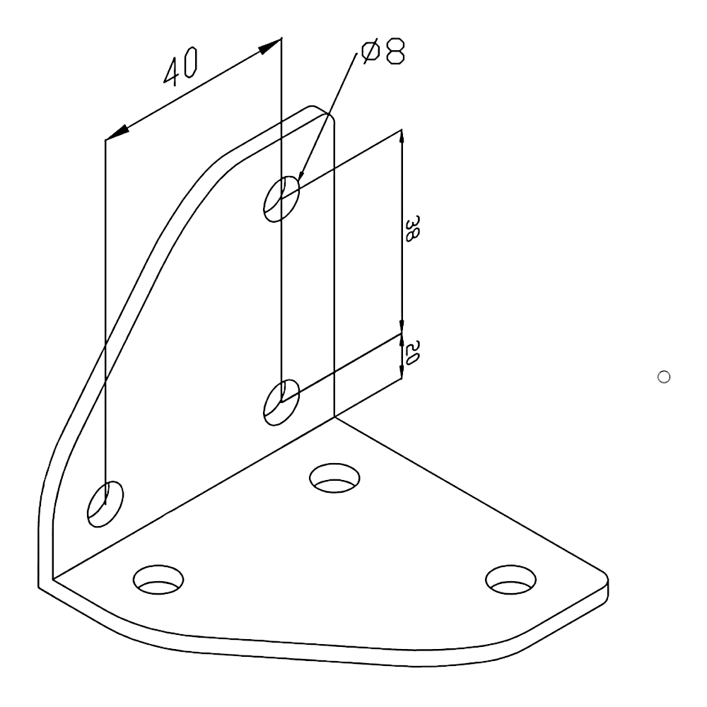 Placa metálica Unión perpendicular de esquina 40x40 (Pack 2 und)