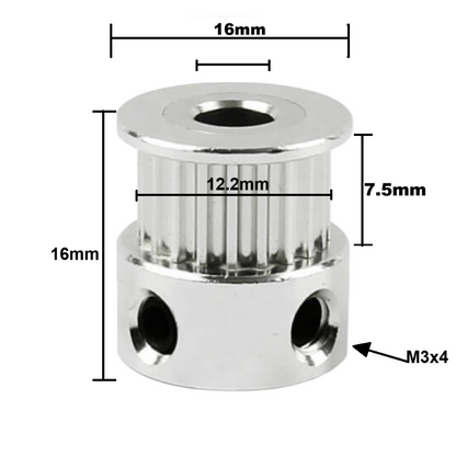 Polea Fija GT2-6 mm 20 dientes