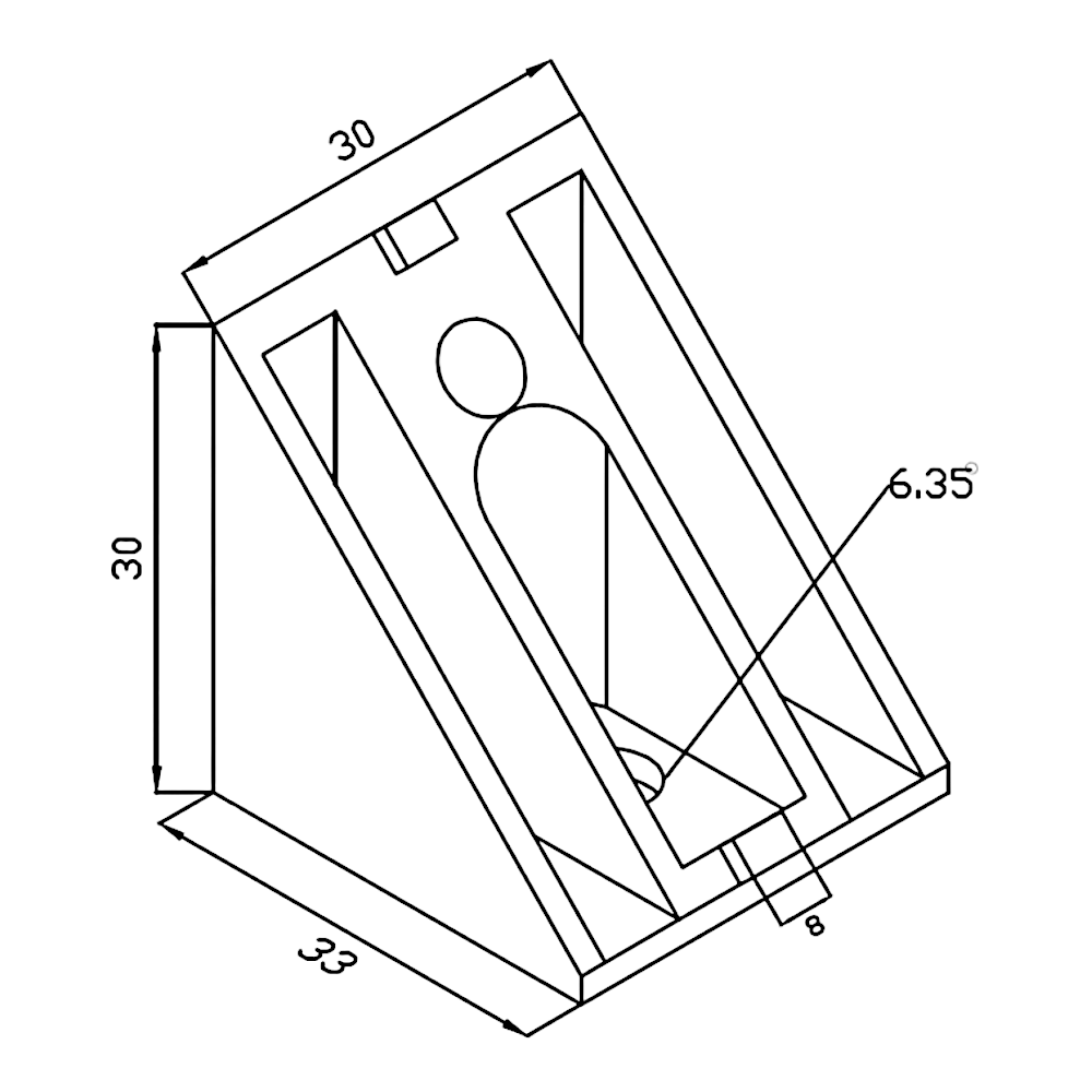 Soporte ángulo 45° Perfil Tslot 30x30 mm (pack 2 und)
