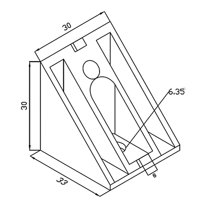 Soporte ángulo 45° Perfil Tslot 30x30 mm (pack 2 und)