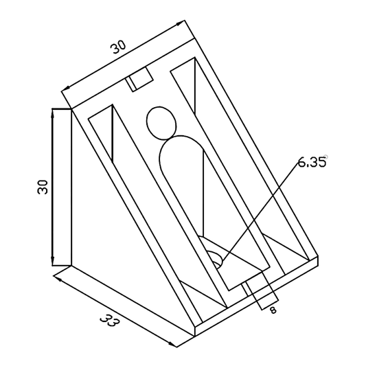 Soporte ángulo 45° Perfil Tslot 30x30 mm (pack 2 und)