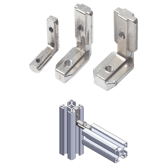Detalle de Soporte Tipo L Perfil Estructural 40x40 Tslot (pack 4 und) (PC00101) para maquinaria CNC y automatización industrial