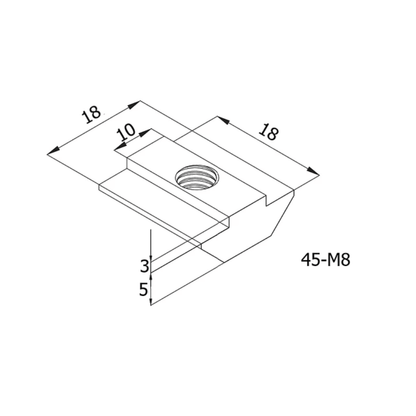 Soportes Ángulo 90° Estandar Para Perfil TSLOT + Pernos + Golillas + Tuerca corrediza (Pack 50 unidades)