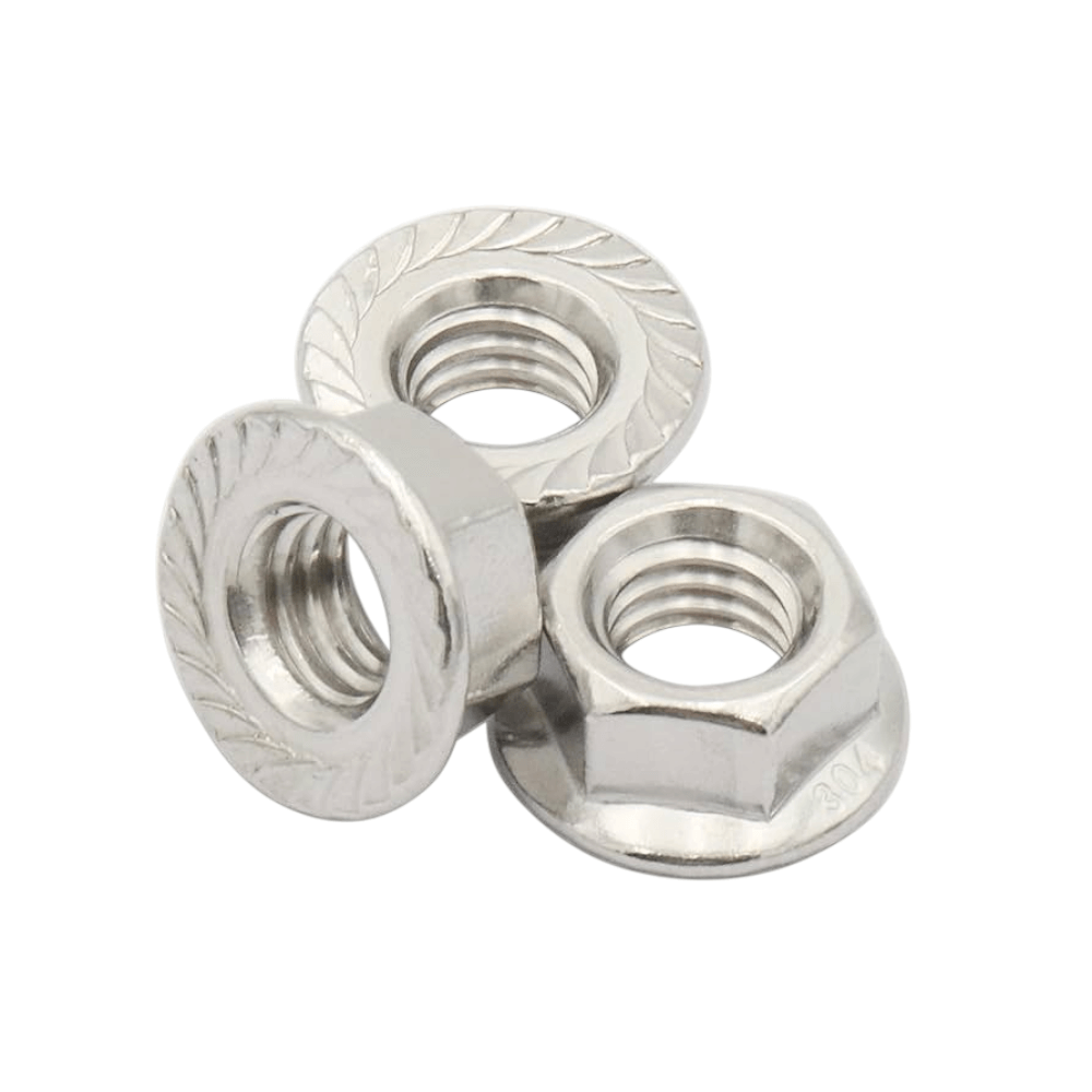 Tuerca Hexagonal M6 + Golilla Plana + Presión Acero inoxidable (pack 50 unds)