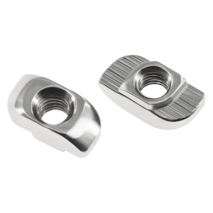 Placas Unión Tipo T Cromada para Perfil TSLOT + Pernos + Golillas + Tuercas Tipo T (Pack 25 Placas)