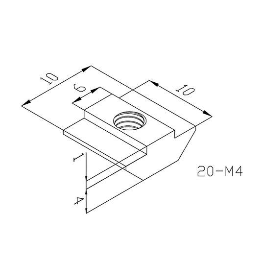 Tuerca corrediza M4 + Pernos Perfil Tslot 20x20 (100 pares)
