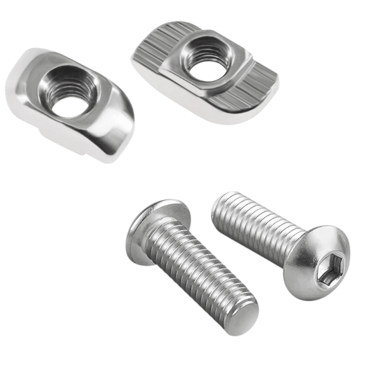 Tuerca "T" M5 + Pernos Perfil Tslot 30 mm (Pack 50 pares)